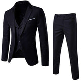 (Blazer+Pant+Vest) 3Pcs/Set Black Suits Slim Wedding Set Classic Blazers Male Formal Business Dress Suit Male Terno Masculino